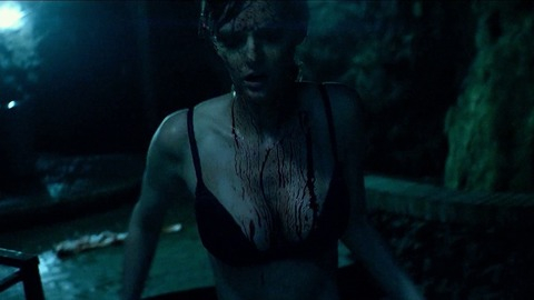 Lydia Hearst in Cabin Fever: Patient Zero (2014) Underwear Black Bra Blood 750943