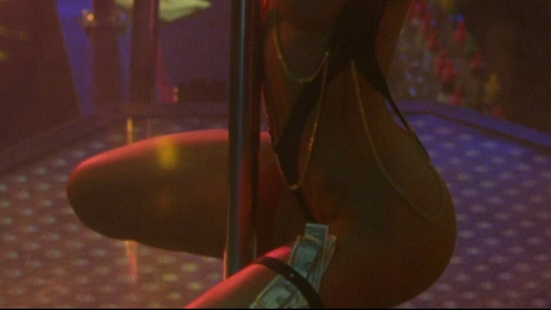 Stripper from Species II Naked. Breasts, Sexy, black one piece, blonde. 784661