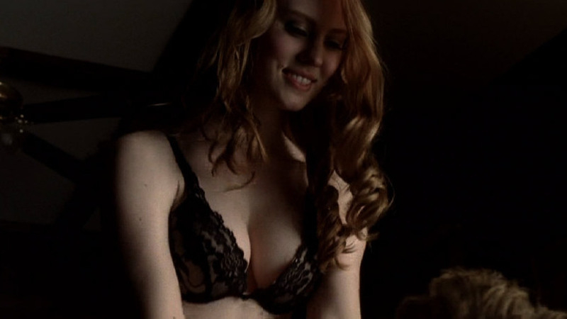 Sexiest Deborah Ann Woll Scene in True Blood. Underwear, black lace bra, cleavage. 699085