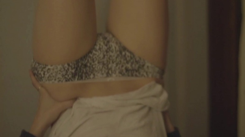 Sexiest Scenes of Polly from Nasty Baby. Sexy, Underwear, leopard print panties, white shirt. 779849