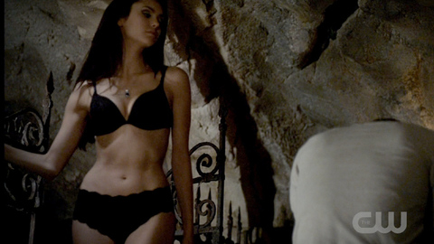 Nina Dobrev in The Vampire Diaries (2009-2016) Underwear Black Underwear Cave 691401