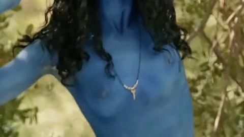 Ania Spiering in The Hungover Games (2014) Breasts Black Hair Blue Body Paint 736496