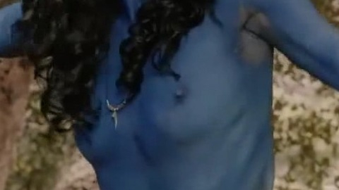 Ania Spiering in The Hungover Games (2014) Breasts Black Hair Blue Body Paint 736504