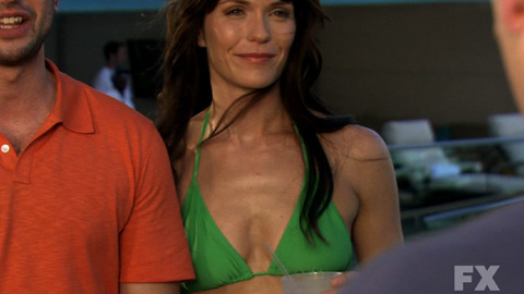 Katie Aselton in The League (2009-2015) Bikini Brunette Green Bikini 688780