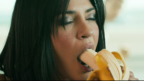 Jessica Szohr in Love Bite (2012) Sexy Black Hair Eating Banana 722966