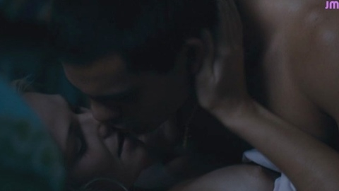 Jessica Marais Nude as Kate. Breasts, blonde, couple in bed. 703046