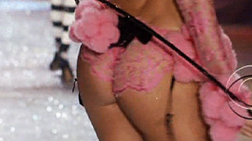 Hottest Doutzen Kroes Scene in The Victoria's Secret Fashion Show 2012. Underwear, SFW, pink lace panties. 718688
