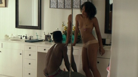 Chanel Iman in Dope (2015) Breasts Underwear Bathroom Black 775196