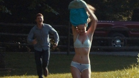 Hottest Britt Robertson Scene in The Longest Ride. Underwear, SFW, outdoors. 771590