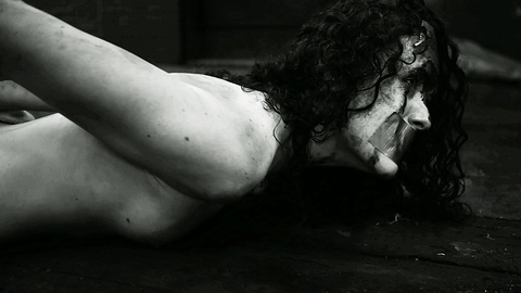 Ashlynn Yennie in The Human Centipede II (2011) Breasts Black And White Black Hair 706549