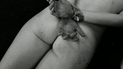 Ashlynn Yennie in The Human Centipede II (2011) Butt Back Exposed Black And White 706547