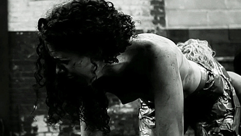 Nudes of Miss Yennie from The Human Centipede II. Breasts, black and white, black hair. 706542