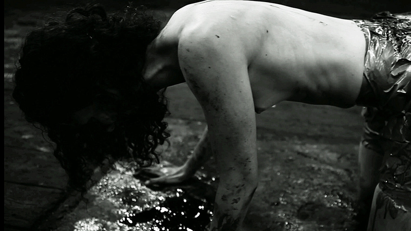 Ashlynn Yennie Naked in The Human Centipede II. Breasts, black and white, black hair. 706543