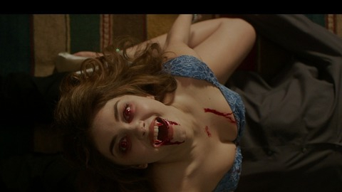 Sarah Hyland in Vampire Academy (2014) Sexy Blue Dress Brunette 740312