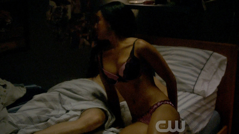 Heather Hemmens in Hellcats (2010-2011) Underwear Bedroom Black Hair 689647