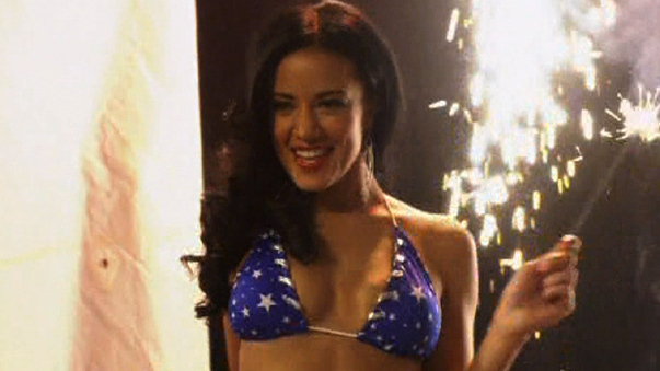 Sexiest Heather Hemmens Scene in Hellcats. Bikini, SFW, american flag. 693037