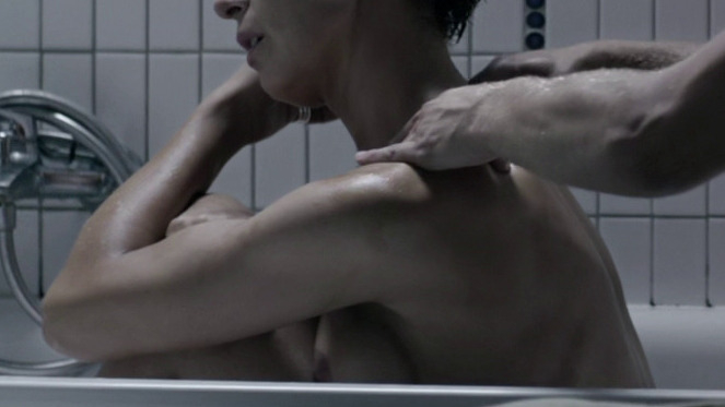 Katarzyna Herman Nude in Floating Skyscrapers. Breasts, left breast, man washing woman. 806812