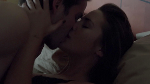Sexiest Addison Timlin Scene in Love & Air Sex. Underwear, SFW, couple in bed. 734437