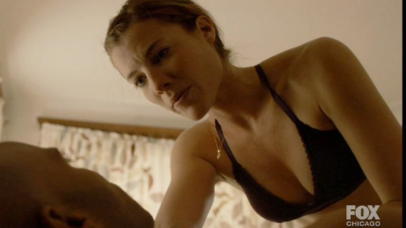 Sexiest Scenes of Vonda Wysocki from The Chicago Code. Underwear, SFW, black bra. 695885