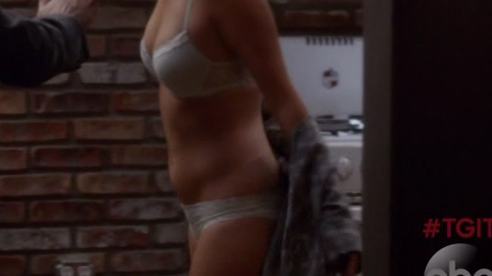 Grey's Anatomy's Sexiest Scenes with Camilla Luddington. Underwear, blue bra and panties, clothed man. 790056