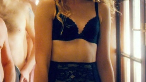 Imogen Poots in Filth (2013) Sexy Underwear Black Garter Belt Black Lingerie 738210