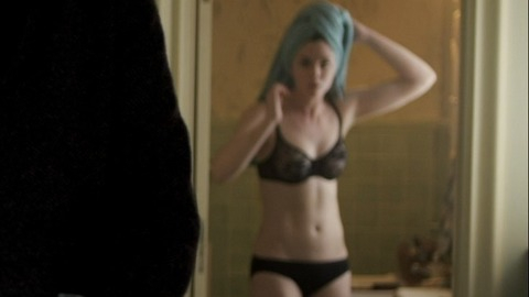 Margaret Laney in You're Next (2012) Underwear Black Bra Black Panties 732997