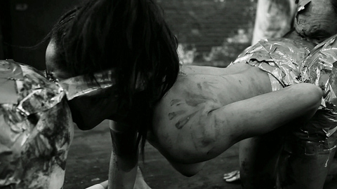 Kandace Caine in The Human Centipede II (2011) Breasts Black Black And White 706522