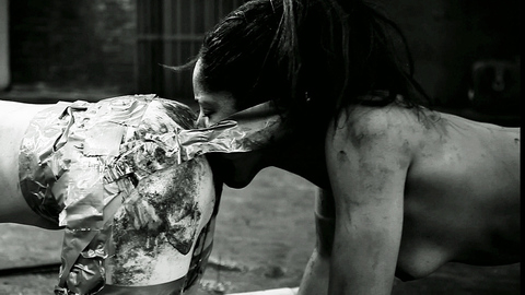 Kandace Caine in The Human Centipede II (2011) Breasts Black Black And White 706523