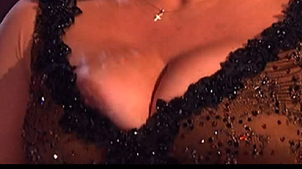 Herself from Dancing with the Stars Naked. Breasts, big breasts, black dress. 700979