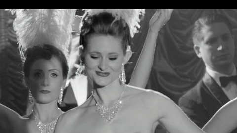 Katie Derry in The Look of Love (2013) Breasts Big Feathered Hat Black And White 733878