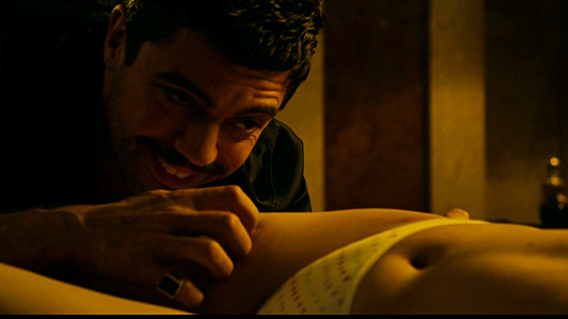 The Devil's Double's Sexiest Scenes with Amrita Acharia. Underwear, couple in bed, white panties. 702936
