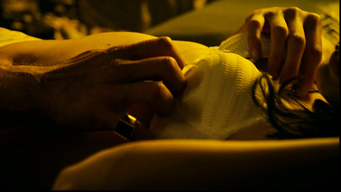 Sexiest Scenes of School Girl from The Devil's Double. Underwear, couple in bed, white bra. 702935