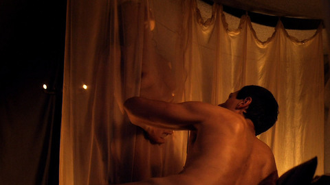 Jenna Lind in Spartacus (2010-2013) Sexy Behind Curtain Breasts Through Fabric 722402