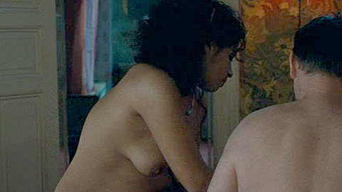 Sabila Moussadek Naked in Special Treatment. Breasts, black hair, couple in bed. 705763