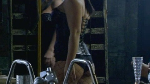 Gina Carano in Almost Human (2013-2014) Sexy Black Corset Fishnet Stockings 734451