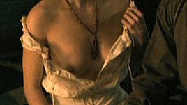 Laurence Leboeuf Naked as Amica / Claudine (jeune). Breasts, black hair, candle. 733053