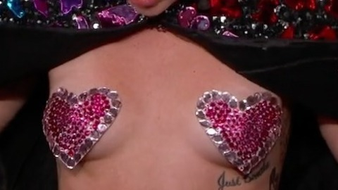 Jimmy Kimmel Live!'s Sexiest Scenes with Miley Cyrus. Sexy, blonde, colorful dress. 772836
