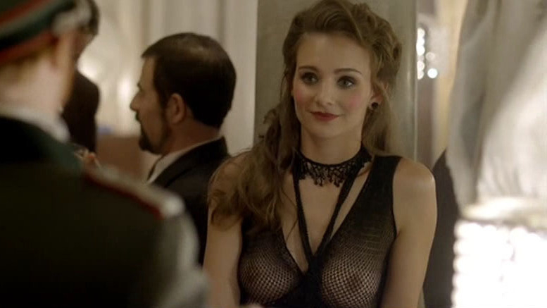 Mathilde from Marthe Richard Naked. Breasts, brunette, fishnet body suit. 713615