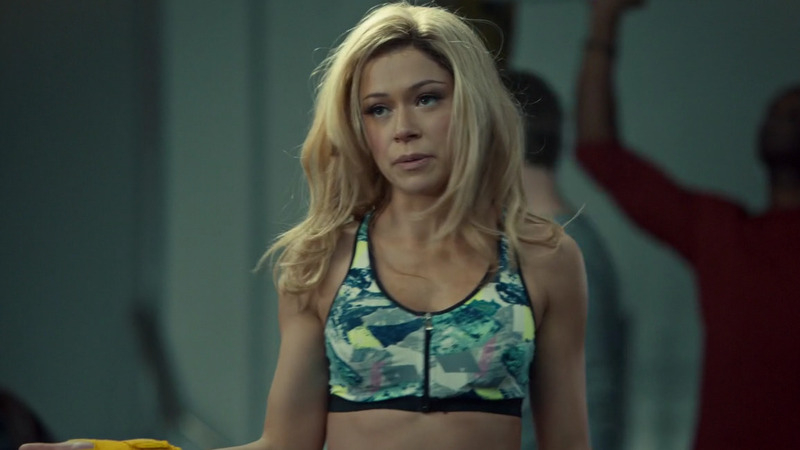 Hottest Tatiana Maslany Scene in Orphan Black. Underwear, gym, sports bra. 789488