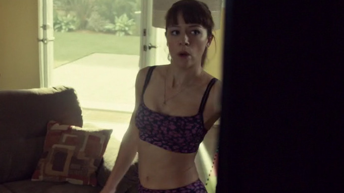 Hottest Tatiana Maslany Scene in Orphan Black. Underwear, couch, living room. 788162