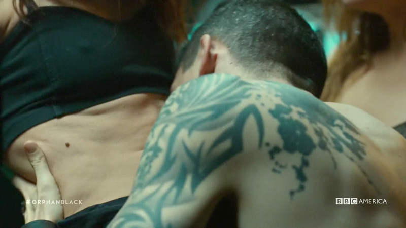 Sexiest Scenes of Sarah / Cosima / Alison / Helena / Rachel from Orphan Black. Sexy, SFW, black bra. 790589