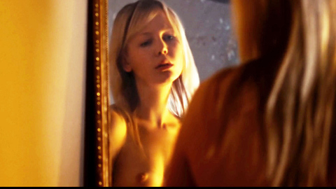 Adelaide Clemens Nude as Mia. Breasts, blonde, looking mirror. 721454