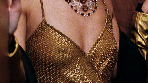 Wei Mei in The Devil's Advocate (1997) Sexy Cheetah Dress Cleavage 715329