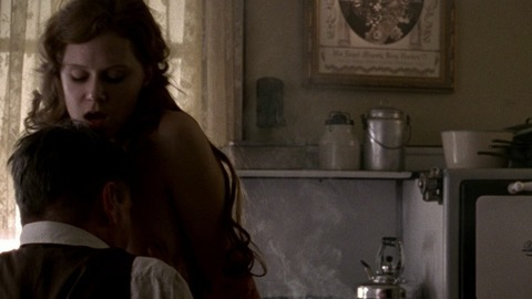 Christiane Seidel in Boardwalk Empire (2010-2014) Sexy Guy Kissing Breast Long Curly Hair 755558