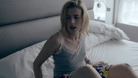 Agyness Deyn in Electricity (2014) Sexy Blonde Gray Tank Top 761826
