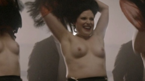 Emily Rose Brennan Nude as 'Black' Aggie. Breasts, black skirt, black stockings. 716798