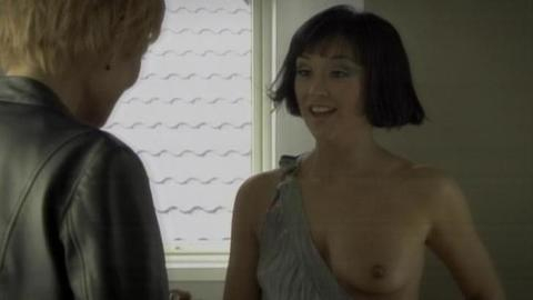 Stine Buer Nude in Melonas. Breasts, brunette, hard nipples. 717352