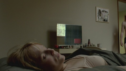 Hadewych Minis in Borgman (2013) Sexy Beige Top Laying In Bed 748068