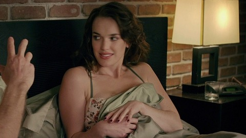 Elizabeth Henstridge in Reach Me (2014) Underwear Brunette Couple In Bed 755303