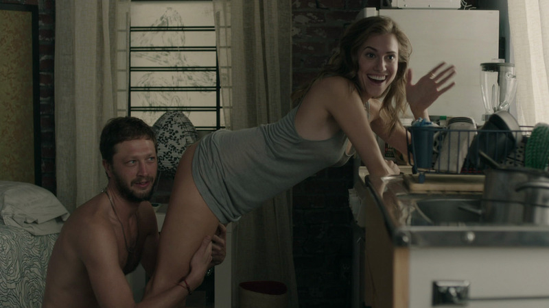Allison Williams Naked in Girls. Butt, Sexy, greay tank top, kitchen. 783919